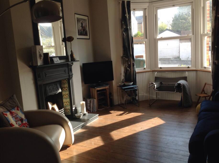 Morning sunshine warming the sitting room