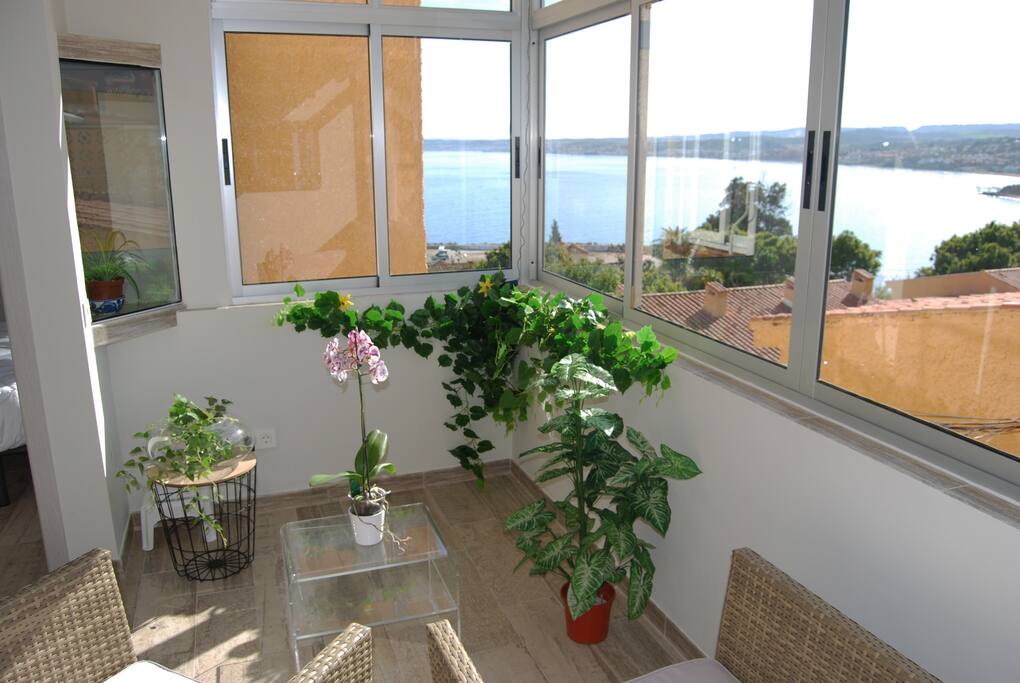 Sea view from the covered & glazed terrace