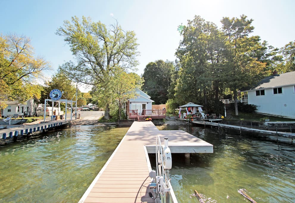 Long deck with boat slip - next to the marina!