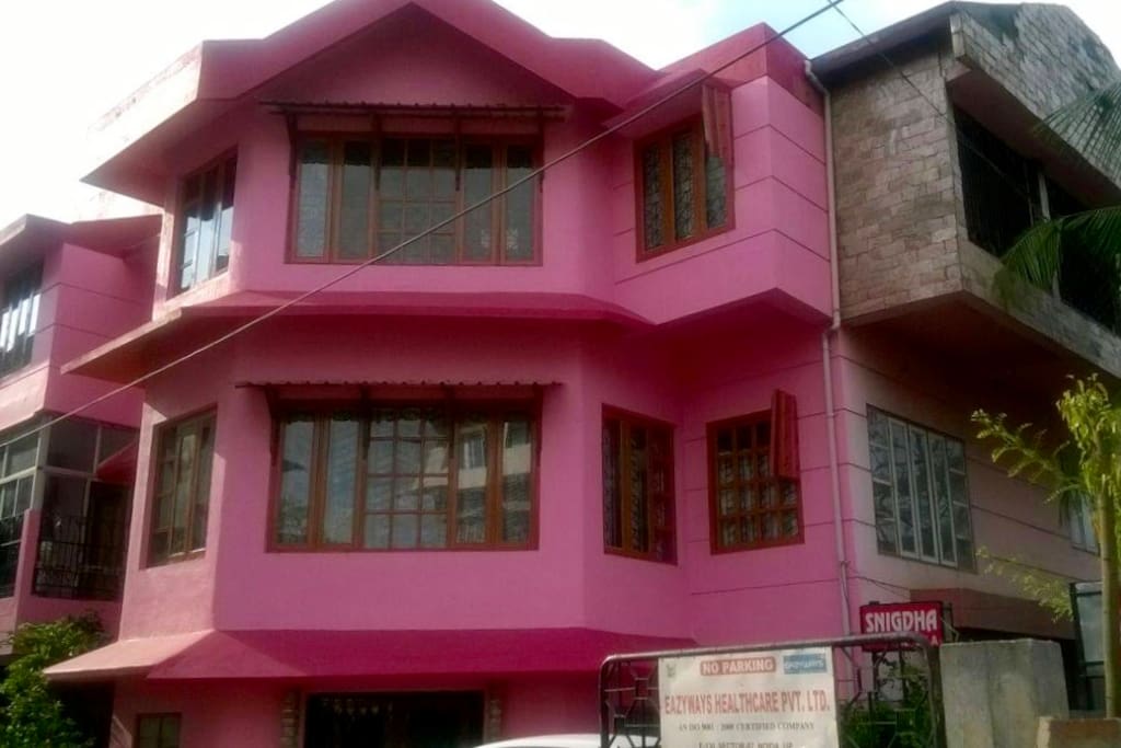 The exterior of the property.