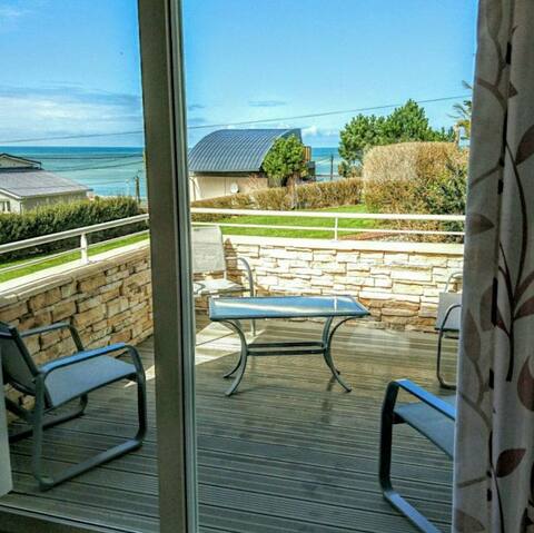 Gitedesdalles terrace with  stunning sea views