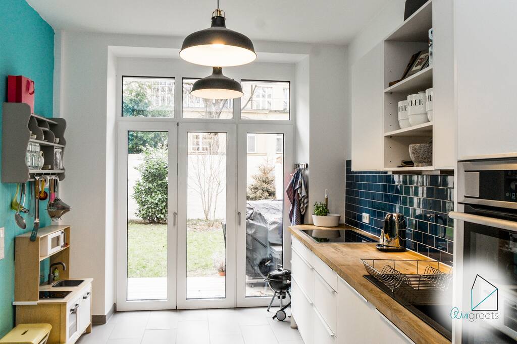 From the kitchen, you get to the large terrace.