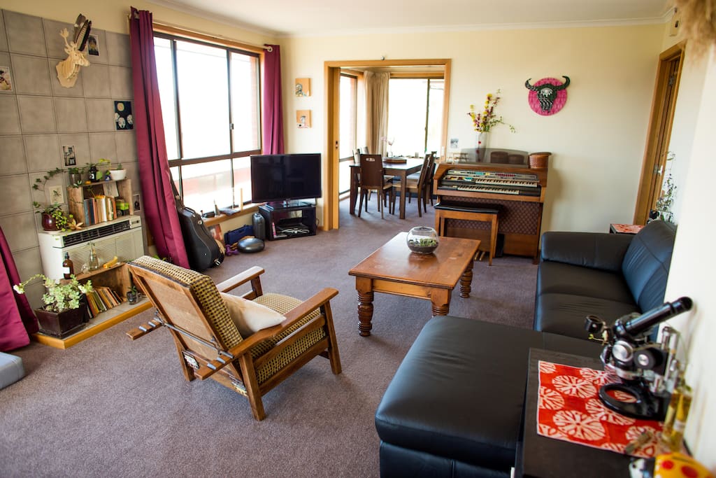 living room and dining room