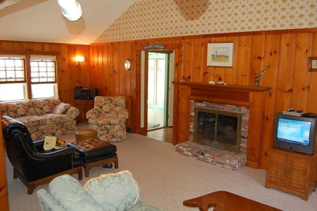 Family time in a front to back living room.