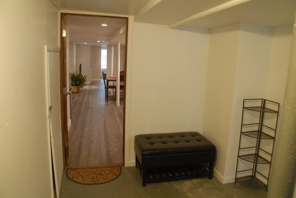 Walking into the apt.