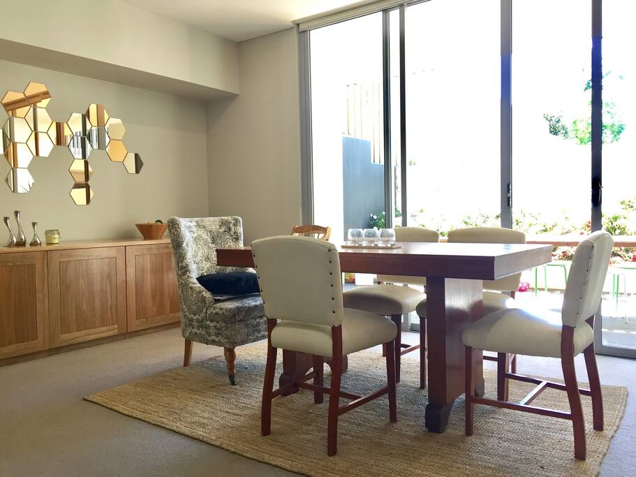 Enjoy a meal in the dining area