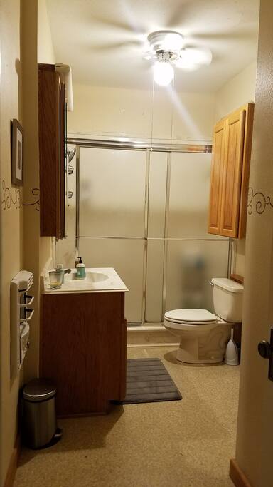 First floor bath, view from hallway entry. This bath has second door that goes to this bedroom.