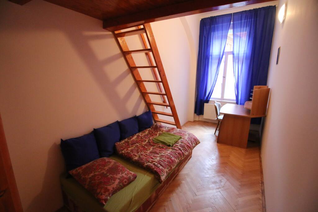 your private lockable bedroom 24D fitted for 3 persons, wardrobe and writing desk