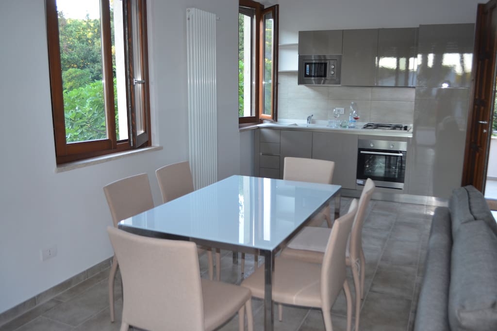 Brand new kitchen and dining area
