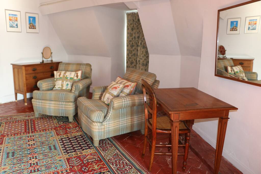 Comfy private seating area.