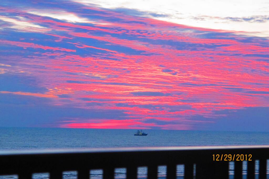 Sunset from your 6th floor private balcony.