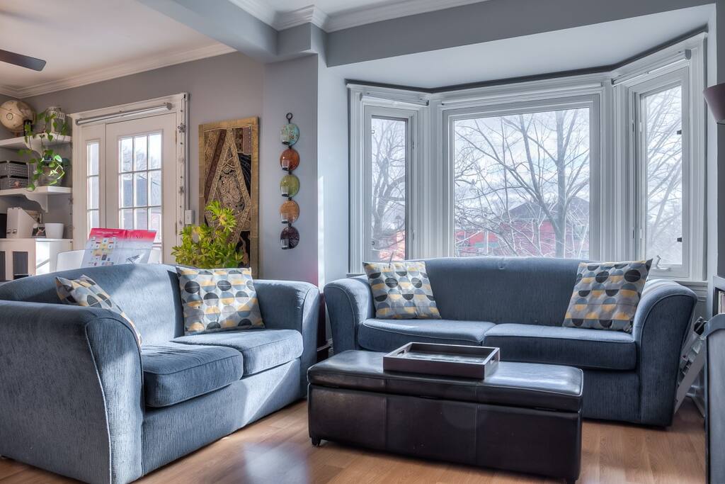 Lots of sunshine from south facing window in living room