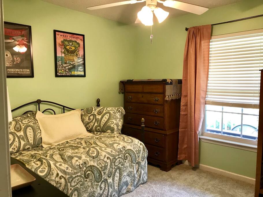 Beautiful antique dresser available for all your storage needs as well as traveling amenities in case you’ve forgotten anything.