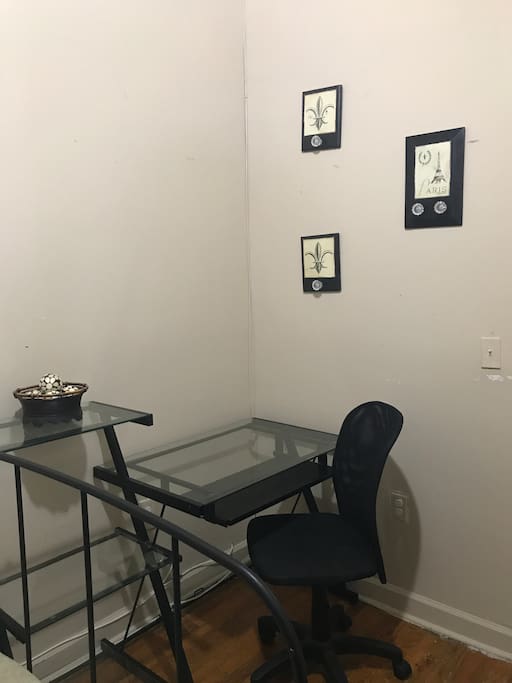 A Desk For Work & Shelves