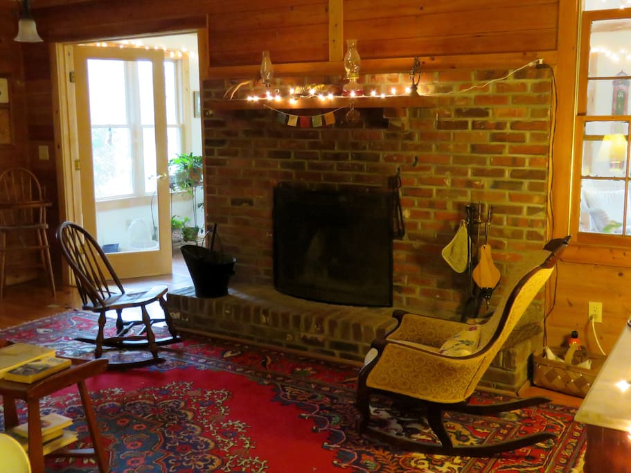 living room & fireplace