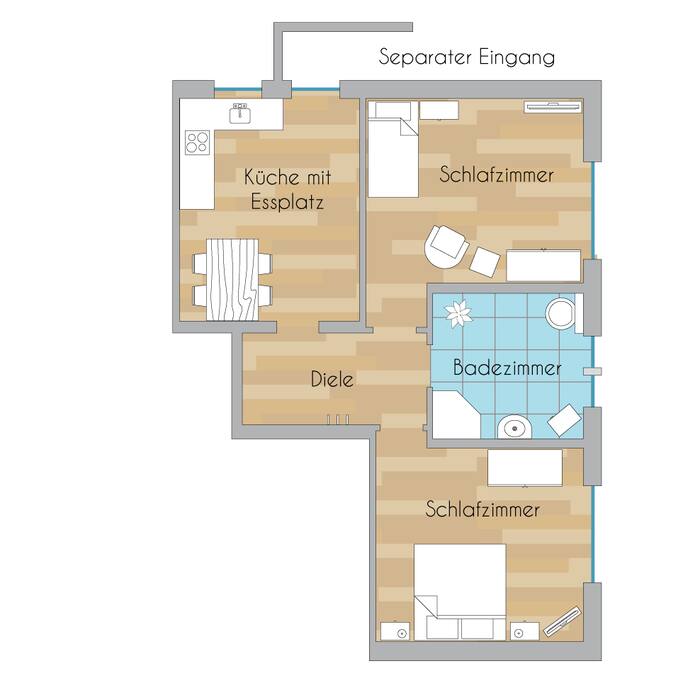 Der Grundriss der Wohnung