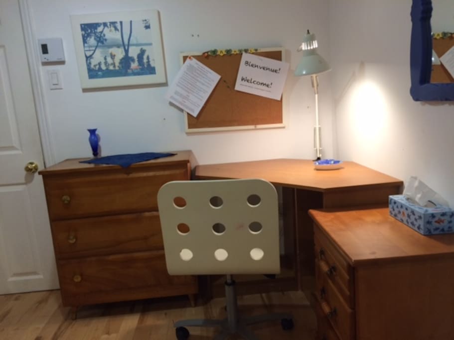 Guest bedroom workspace