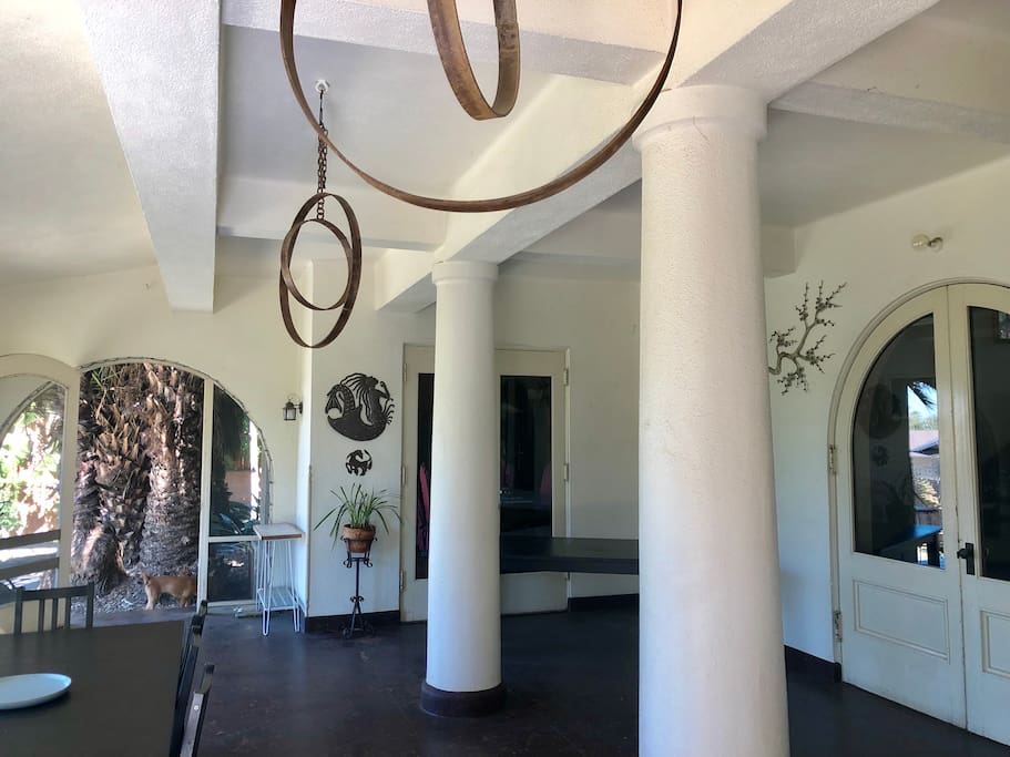 The solarium, off the main entrance foyer, leads to the gardens