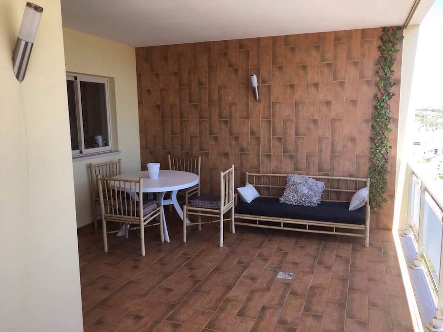 Relax on the sofa at the kitchen terrace