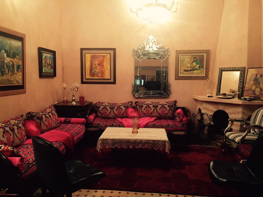 Salon au rez de chaussée du Riad