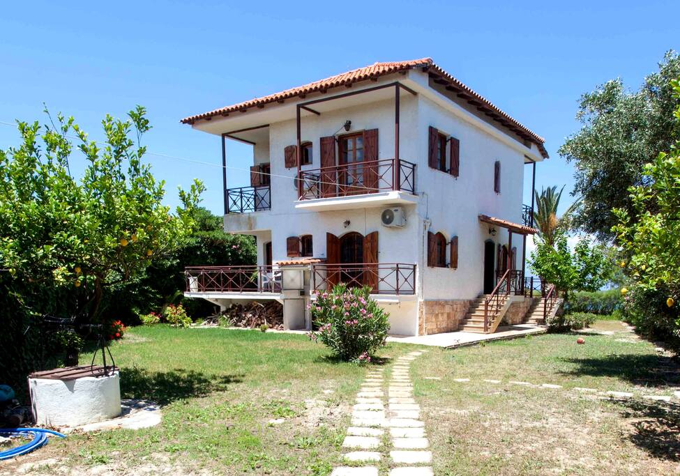 The front view of the house.