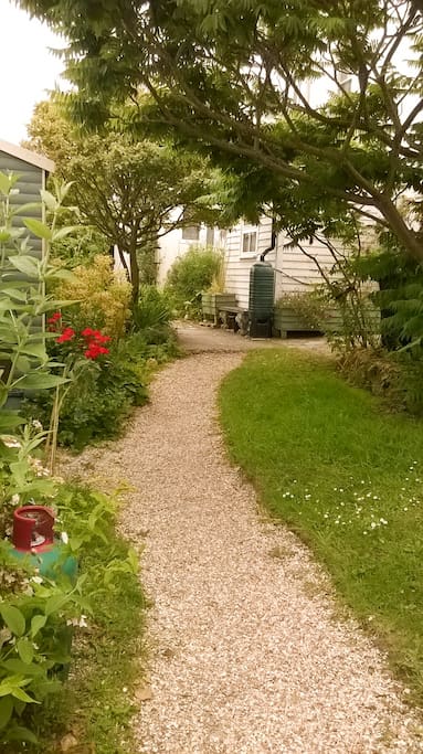 follow the path to the front door