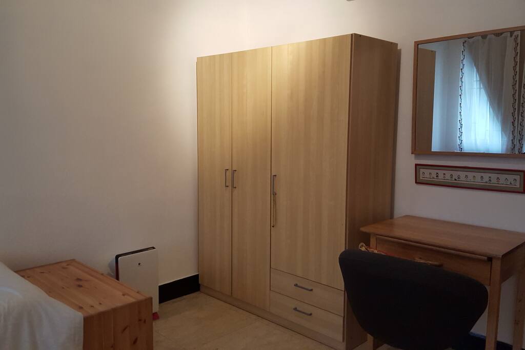 Ample storage. Writing table and chair. Wifi/Internet access included for FREE.