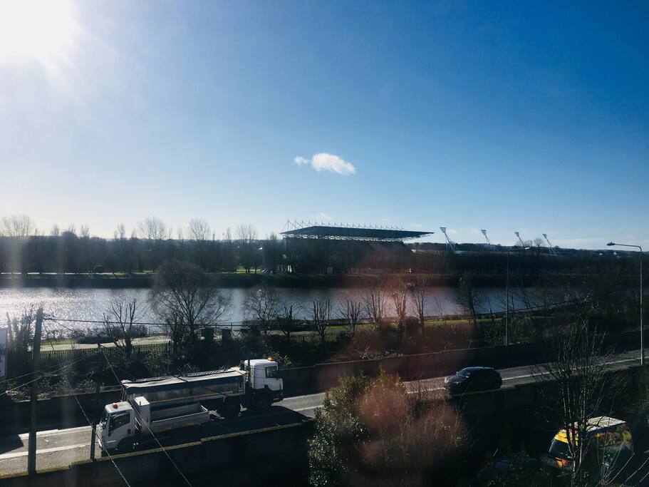 View of concert venue from the window!