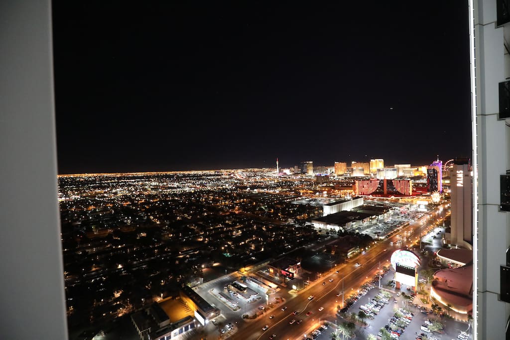 Night view from balcony of the strip