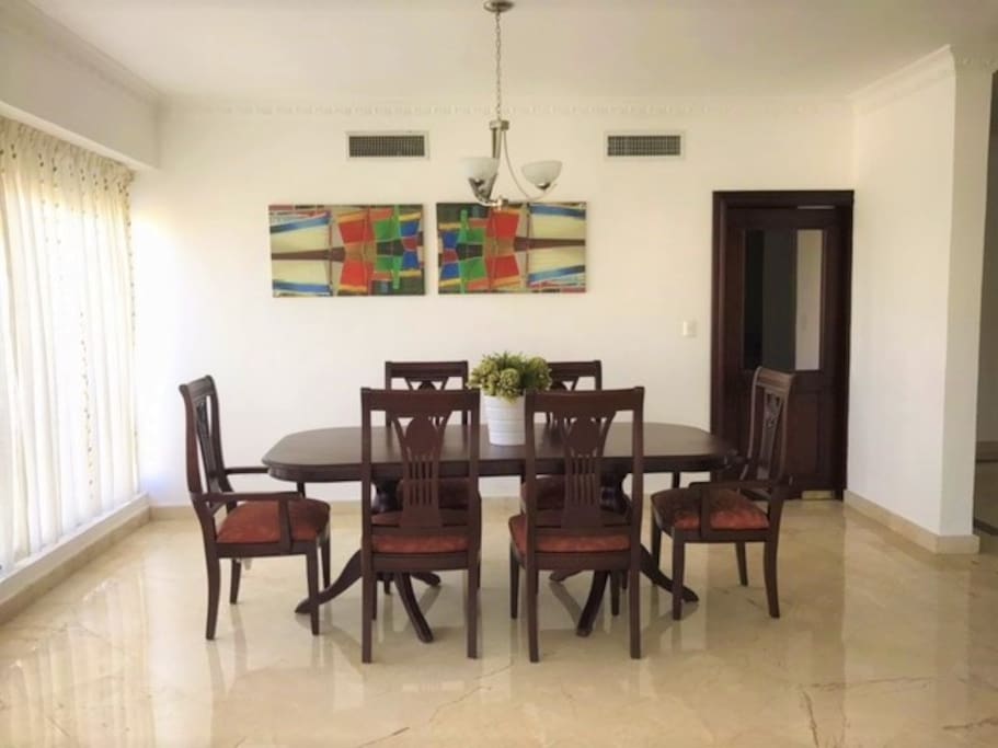 The dining table