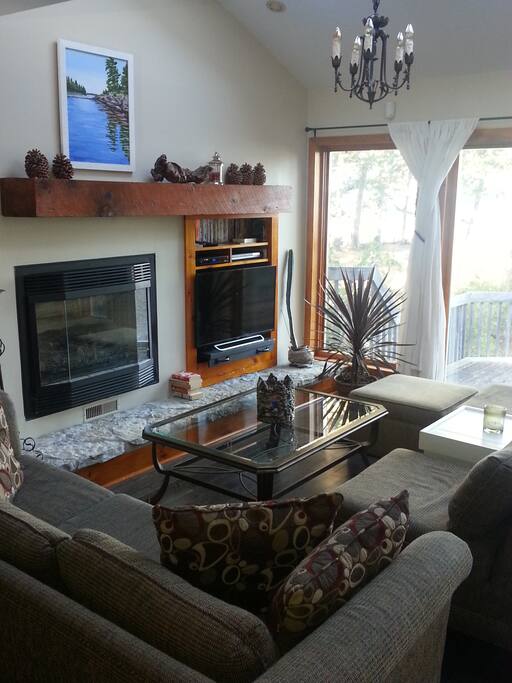Lake-view living room