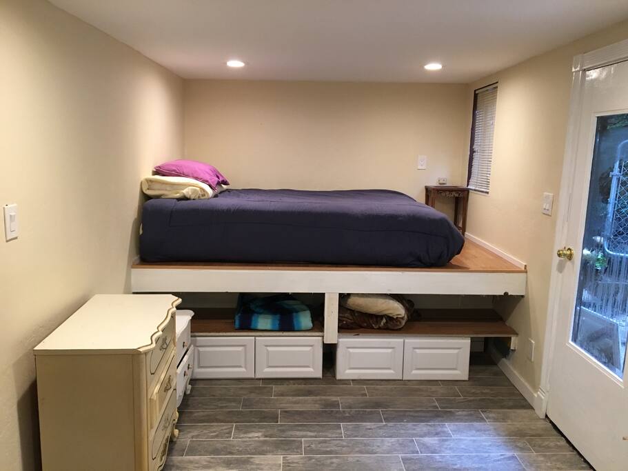 Sleeping area of the downstairs unit.