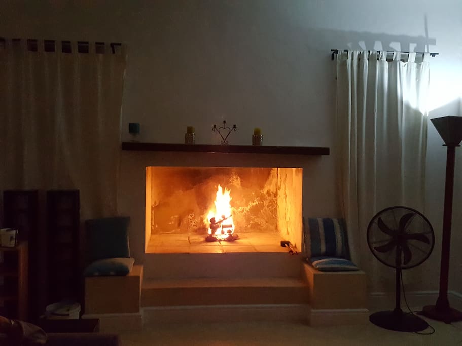 Cozy Large fire-place. Can arrange to buy wood