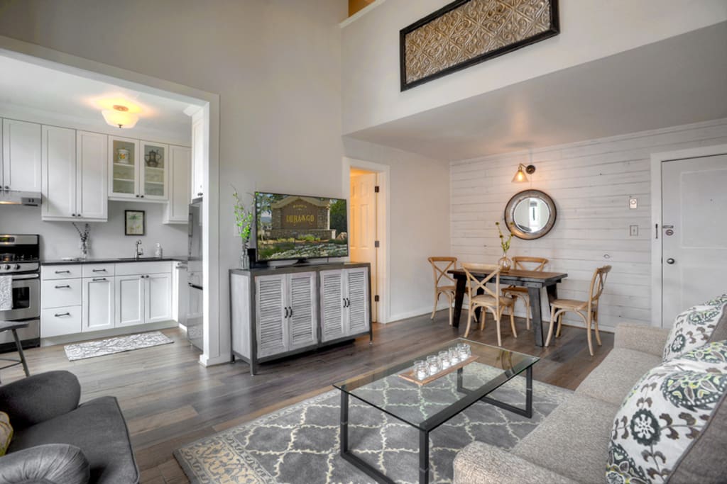 Living room in Durango Colorado vacation rental condo in downtown Historic District