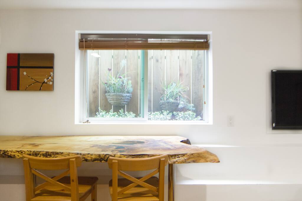 Handmade table from 60+ yr old local tree.
