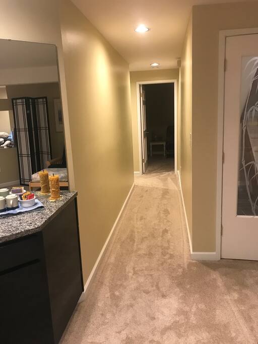 Hallway to Private Rooms & Bathroom