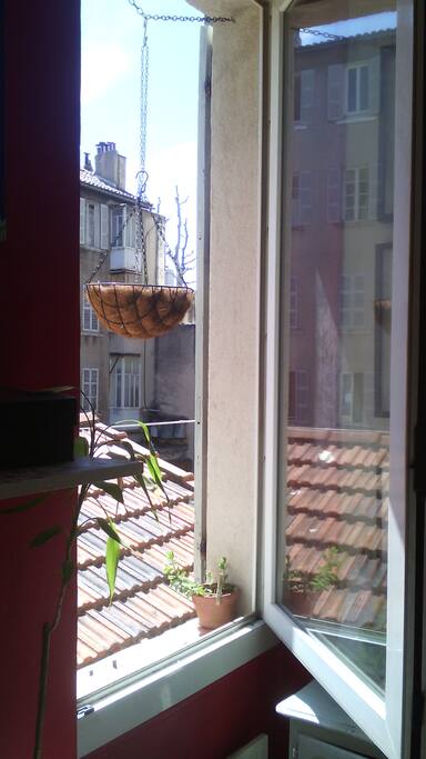 View on the roofs from the kitchen