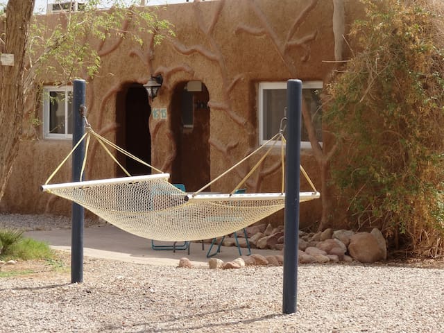Room at Kibbutz Lotan Desert Inn. Breakfast inc.