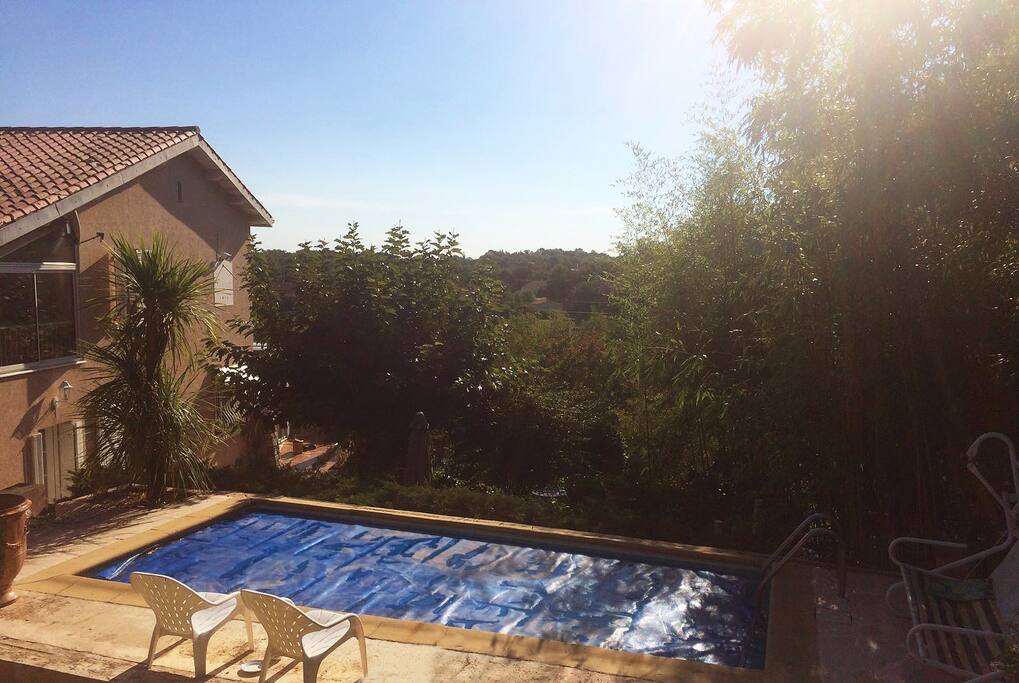 Piscine avec vue en hiver