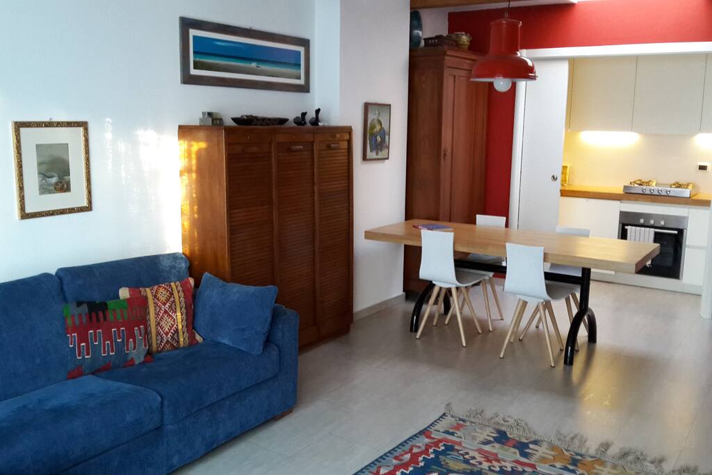 Comfortable sofa and sunny living room.