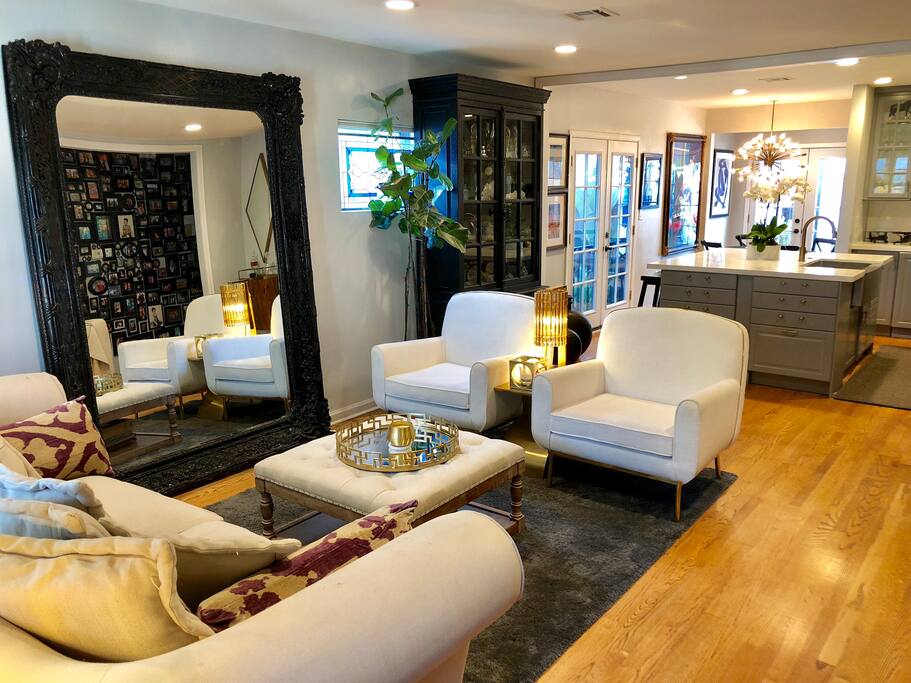 Designer Living Room w/ 57" Smart TV