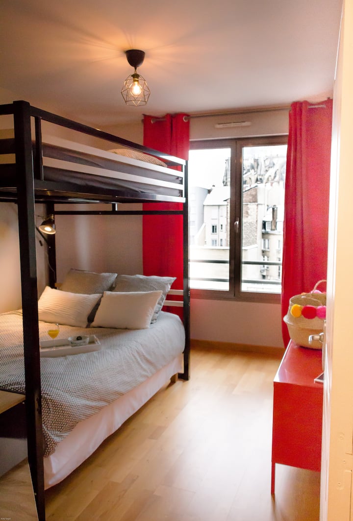 Chumba cha kulala cha 2: vitanda 2 vikubwa