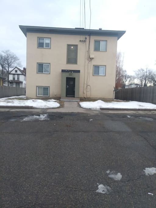Back entrance, rear parking spot #5