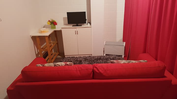 Large 3rd bedroom in separate area with Sofa, which can be pulled out to comfortable double bed - Access to Netflix Movies on TV
Easy access to 2nd toilet from this area