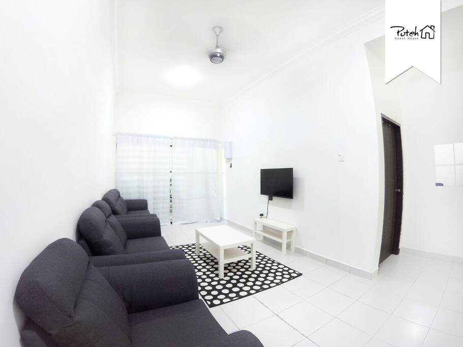Living Area - Enjoy movie experience on comfy sofa and big LED TV screen.