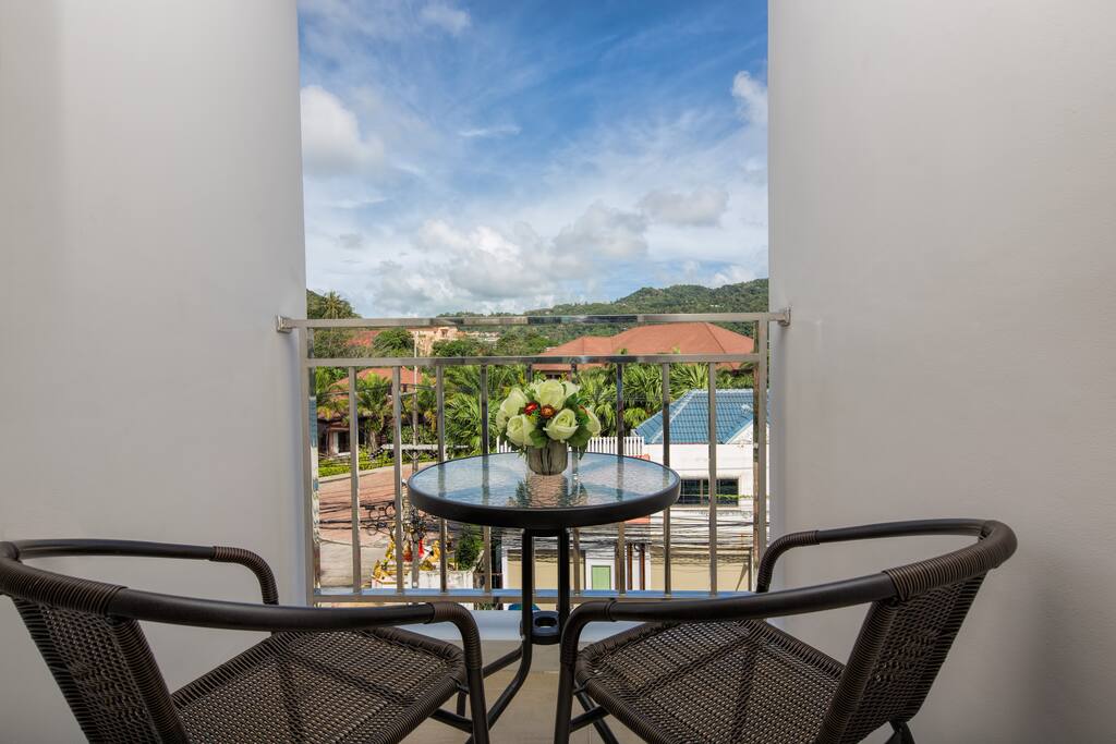 Balcony with mountain view