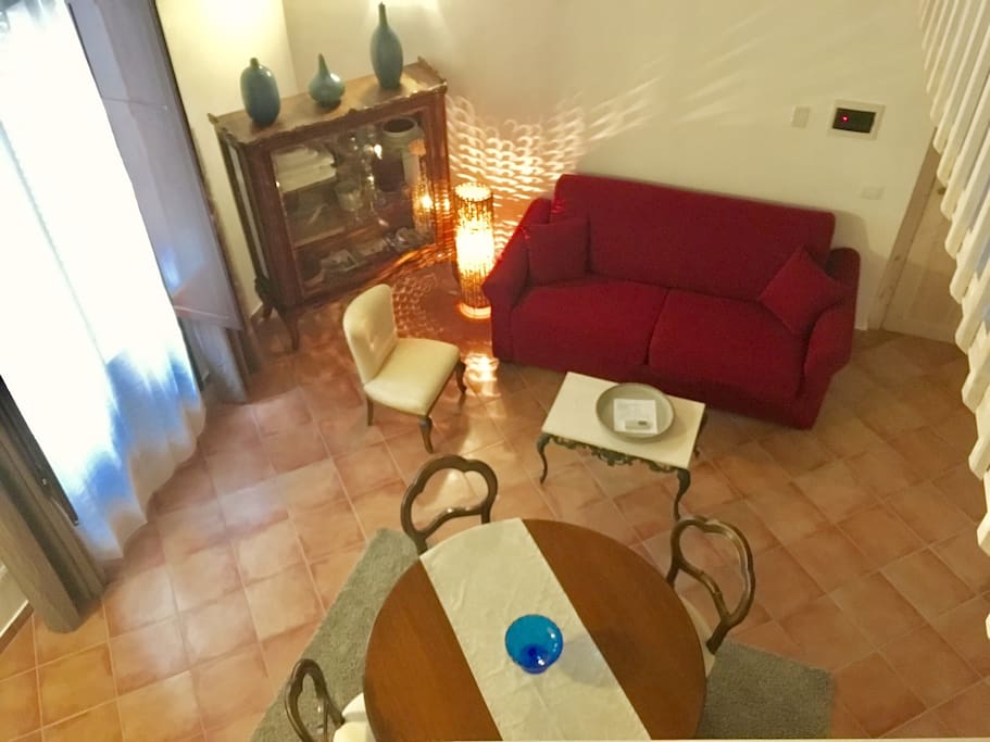 living room, The red sofa becomes a double bed 160*190cm