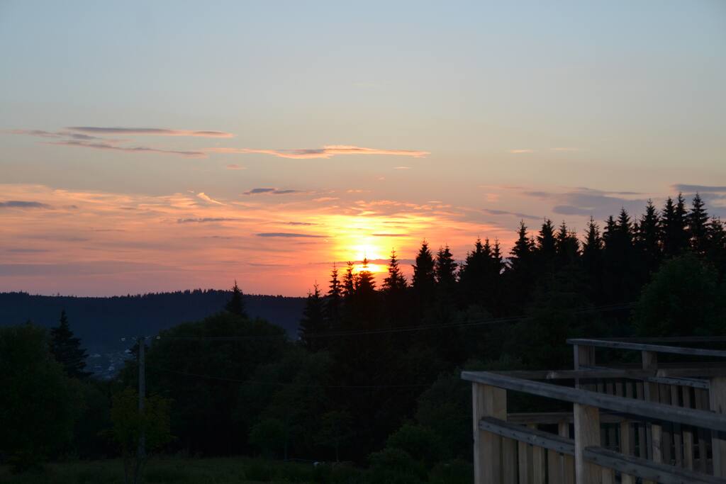 Coucher de soleil vu de la terrasse