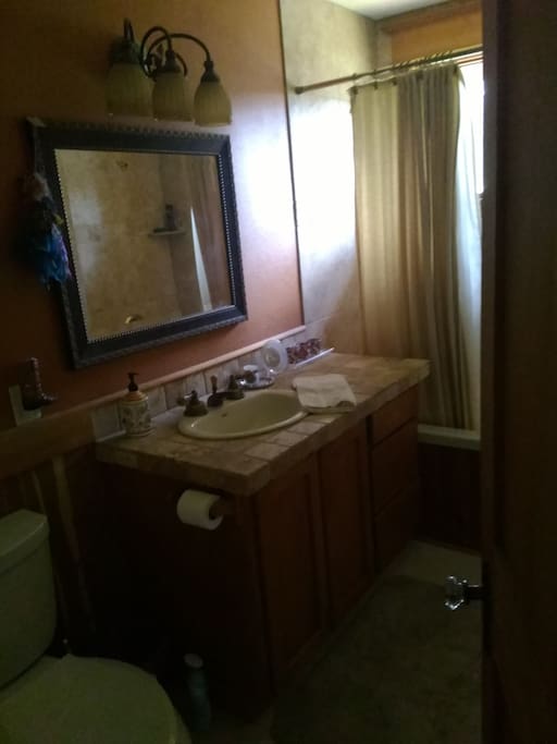 Bath next door to Guest Room, Queen.