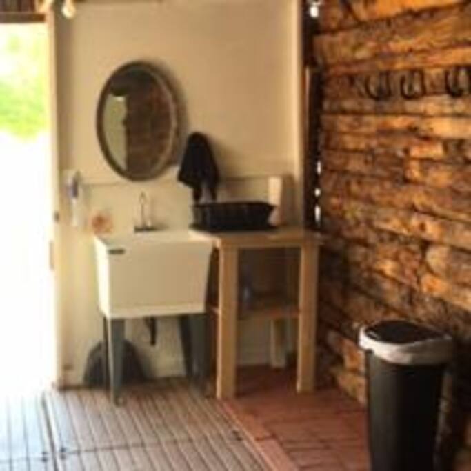 Covered porch attached to the sleeping area